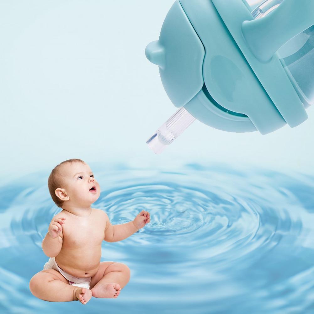 Silicone Baby Training Bottle with Suction Cup & Straw Handles