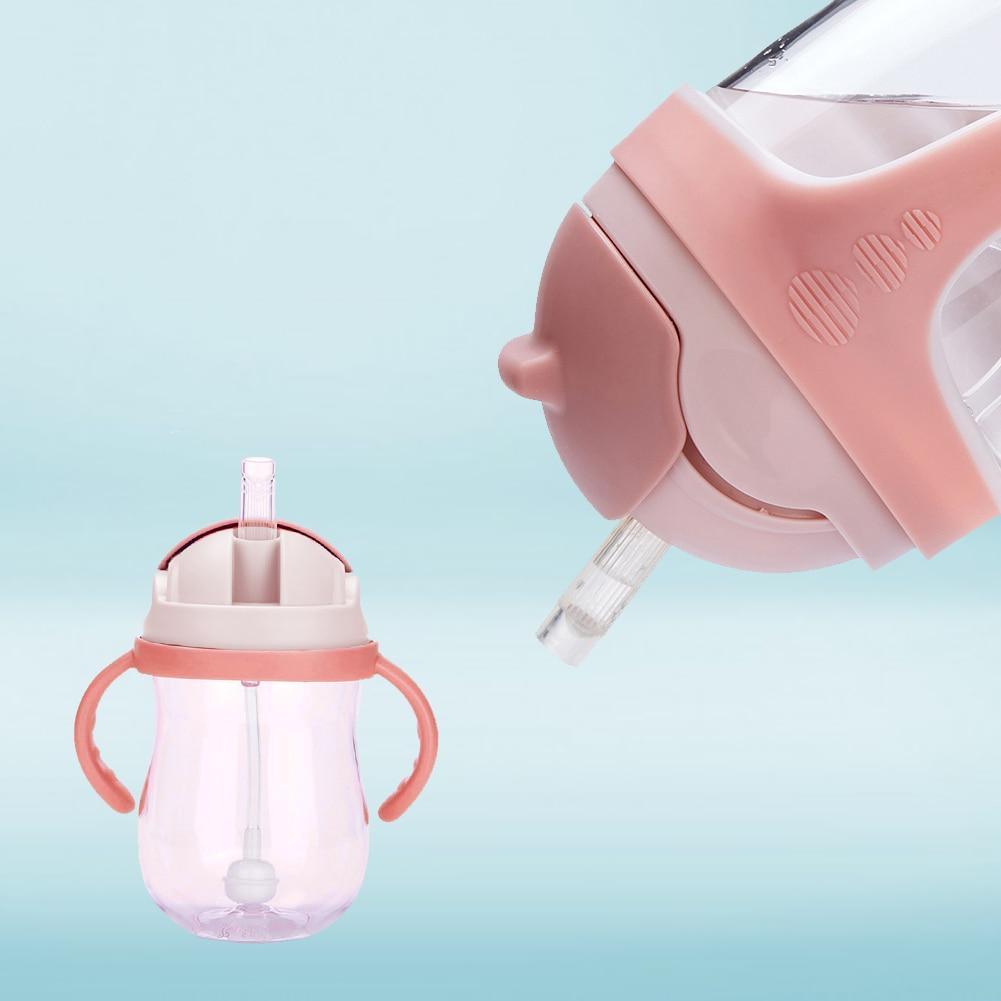 Silicone Baby Training Bottle with Suction Cup & Straw Handles