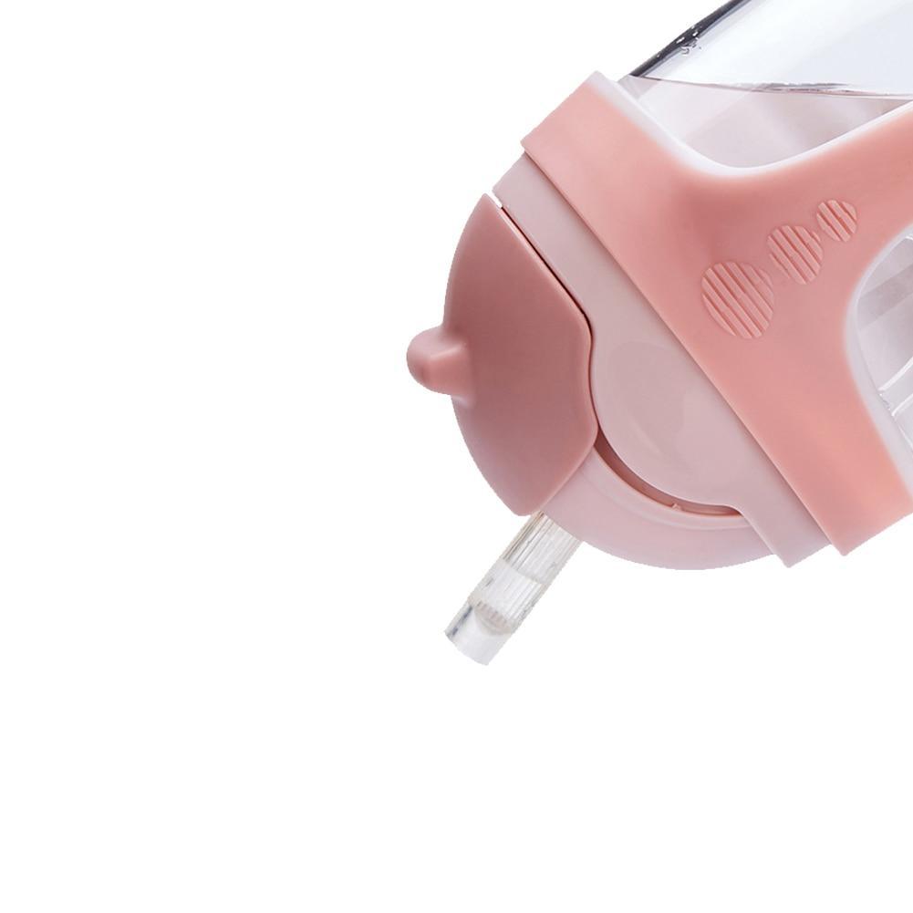 Silicone Baby Training Bottle with Suction Cup & Straw Handles
