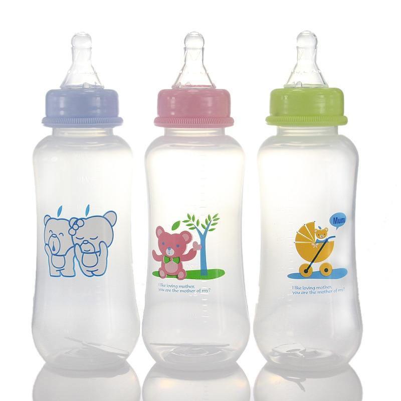 ベビーボトル カートゥーンアニマル 新生児用哺乳瓶 げっぷ防止カップ ポータブル ベビードゥードルボトル 子供向け