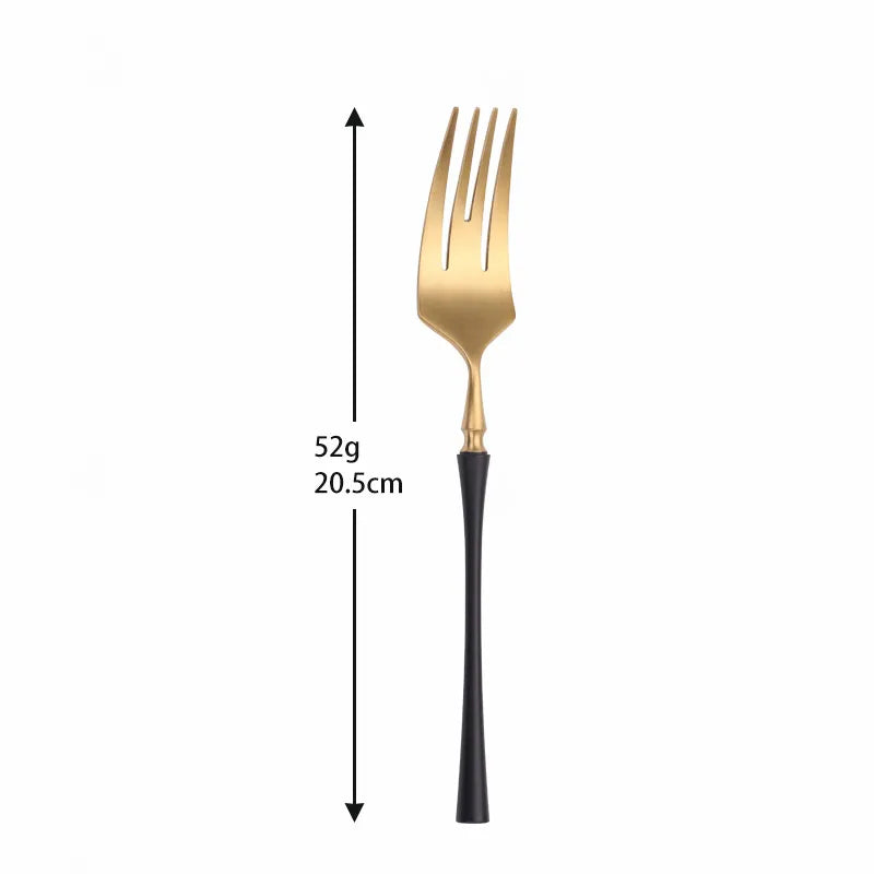 Matte Cutlery Set Gold Forks Spoons Knives Cutlery Set Stainless Steel Gold Steel Cutlery Set Silverware Set with Cake Fork