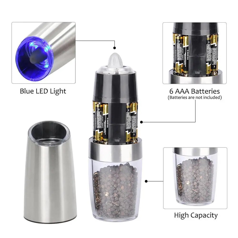 DecorBites Electric Spice Mill – Pepper Grinder & Salt Shaker