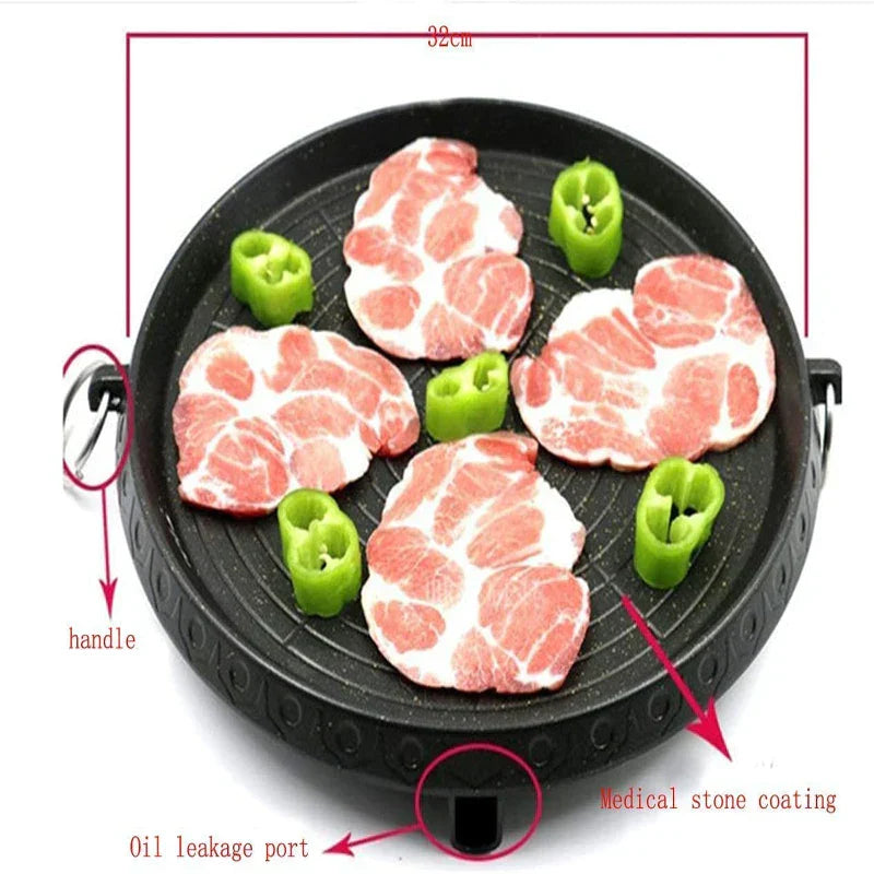 DecorBites Korean Grill Pan – Non-Stick Smokeless BBQ Tray