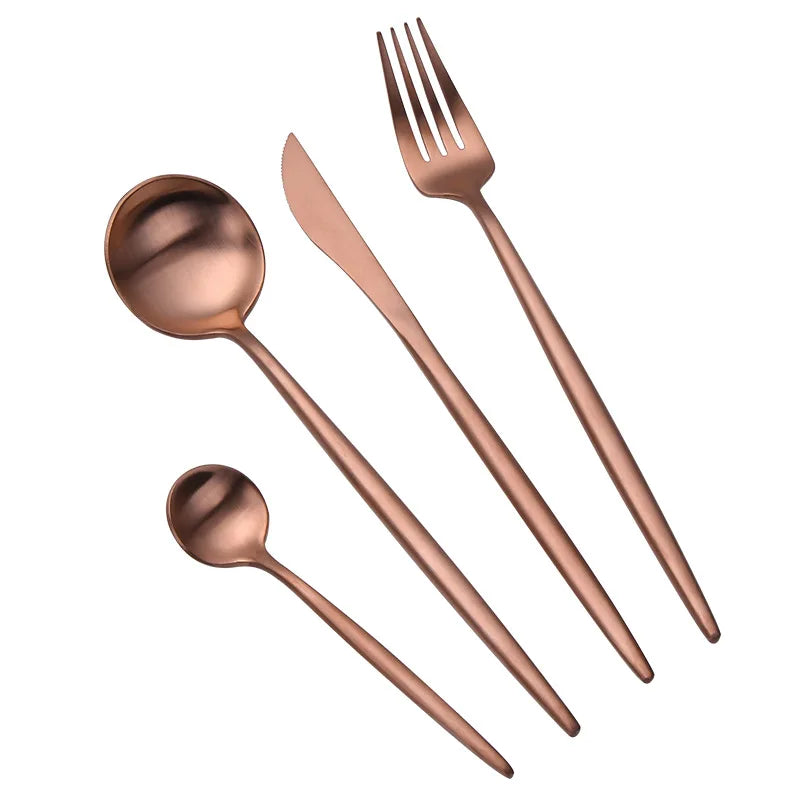Gold Cutlery Set Forks Knives Spoons 18/10 Stainless Steel Dinnerware Set 1 Pieces Fork Spoon Knife Chopsticks Set Dropshipping