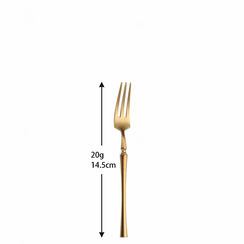 Matte Cutlery Set Gold Forks Spoons Knives Cutlery Set Stainless Steel Gold Steel Cutlery Set Silverware Set with Cake Fork