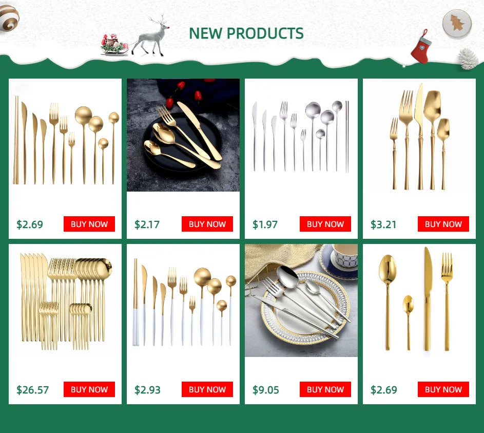 Gold Cutlery Set Forks Spoons Knives Tableware Steel Cutlery Set Stainless Steel Dinnerware Set Spoon Knife Fork Custom Logo