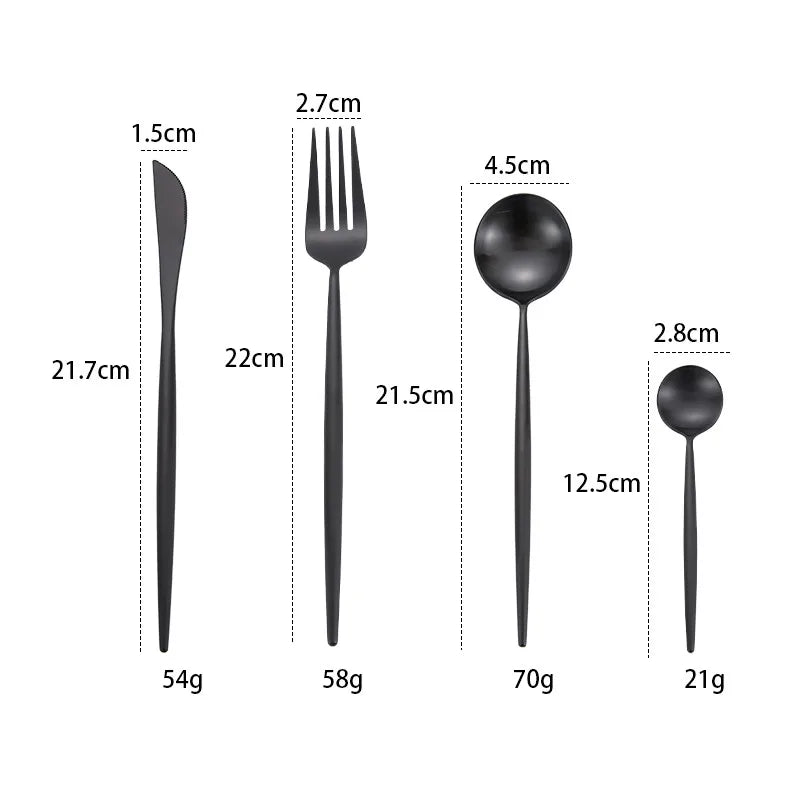 Gold Cutlery Set Forks Knives Spoons 18/10 Stainless Steel Dinnerware Set 1 Pieces Fork Spoon Knife Chopsticks Set Dropshipping