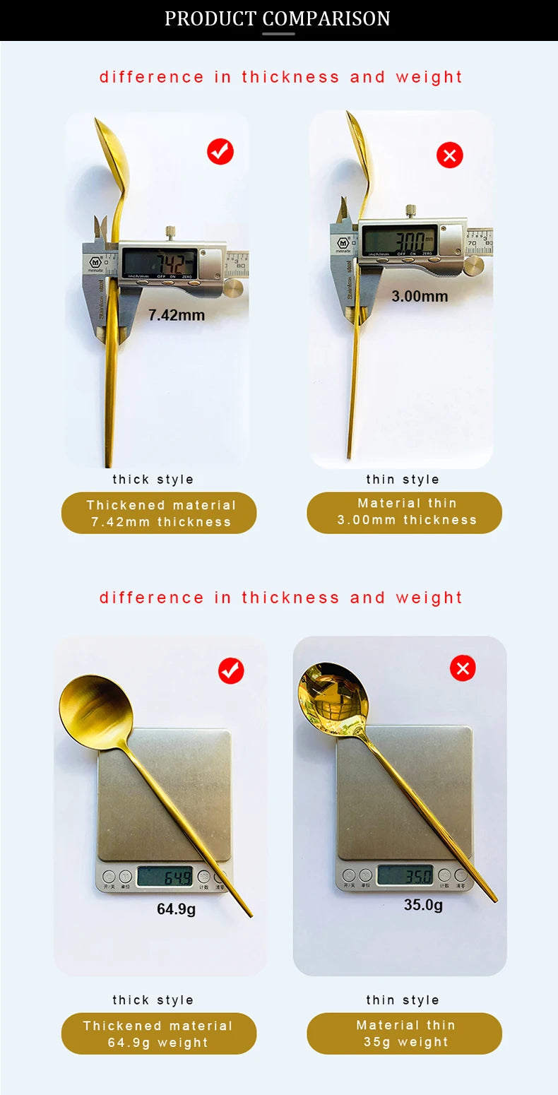 Gold Cutlery Set Forks Knives Spoons 18/10 Stainless Steel Dinnerware Set 1 Pieces Fork Spoon Knife Chopsticks Set Dropshipping