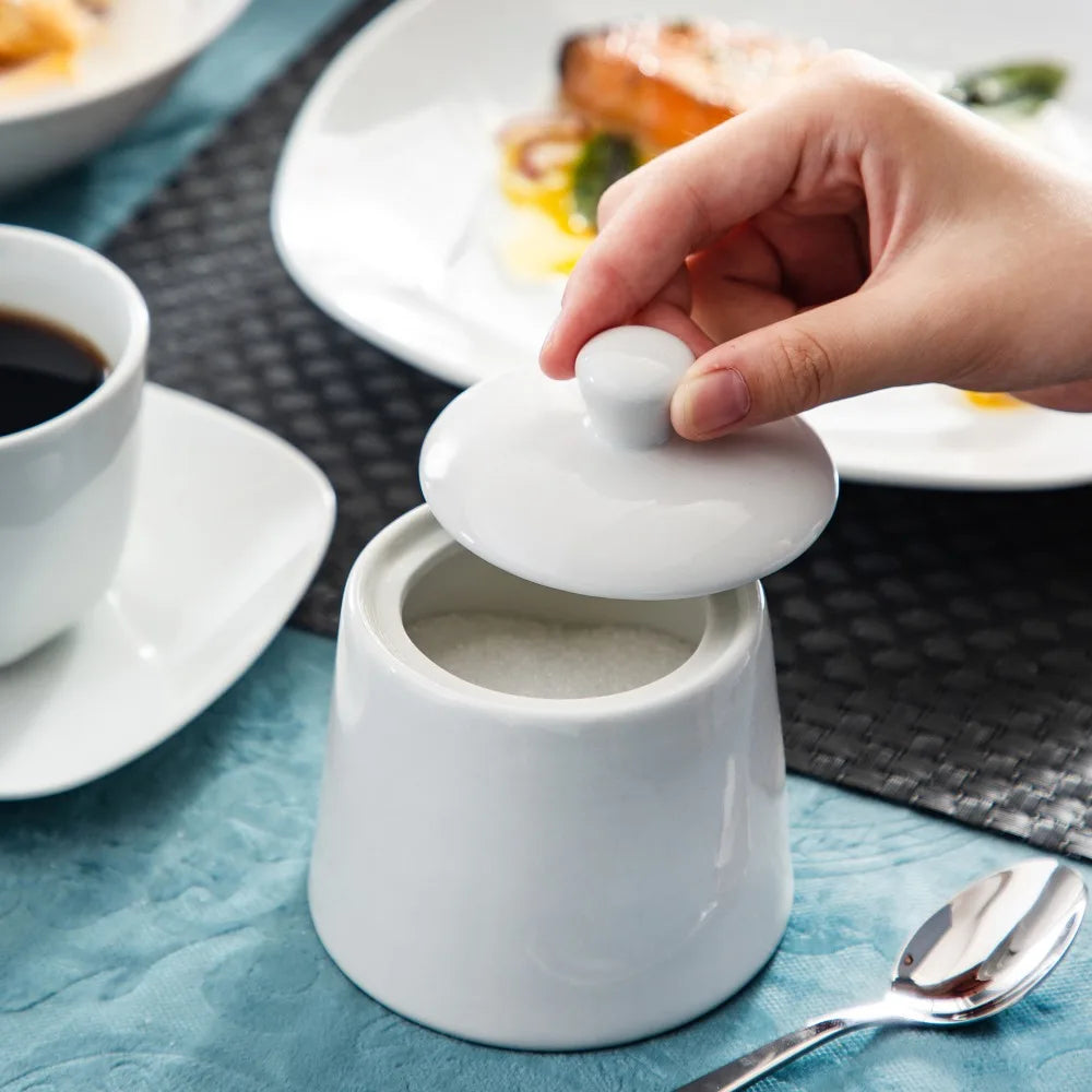 MALACASA Series Elisa 50-Piece Tableware Dinner Set with 6 Cups,Saucers,Mug,Egg Cups,Bowls,Dessert Soup Dinner Plates Service