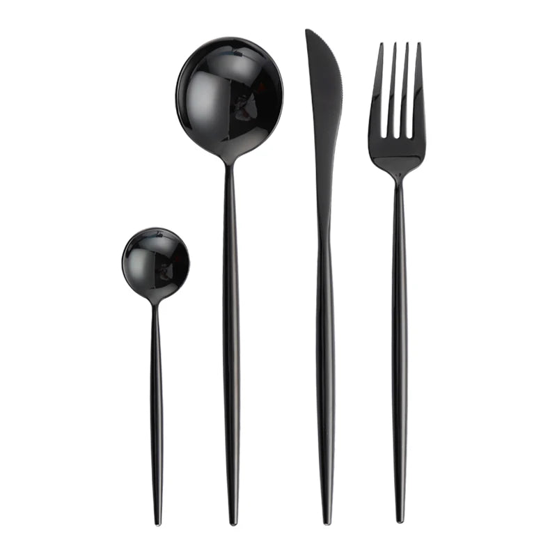 Gold Cutlery Set Forks Spoons Knives Tableware Steel Cutlery Set Stainless Steel Dinnerware Set Spoon Knife Fork Custom Logo