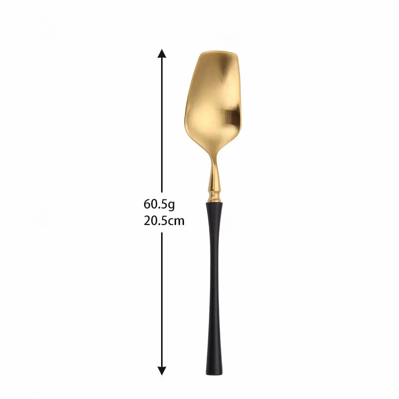 Matte Cutlery Set Gold Forks Spoons Knives Cutlery Set Stainless Steel Gold Steel Cutlery Set Silverware Set with Cake Fork