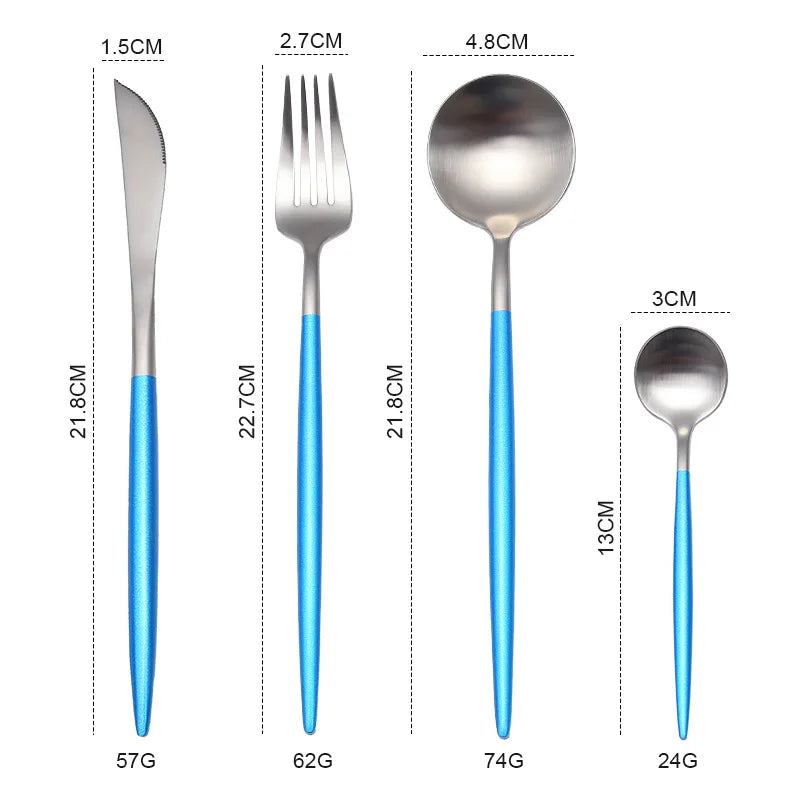 Gold Cutlery Set Forks Knives Spoons 18/10 Stainless Steel Dinnerware Set 1 Pieces Fork Spoon Knife Chopsticks Set Dropshipping