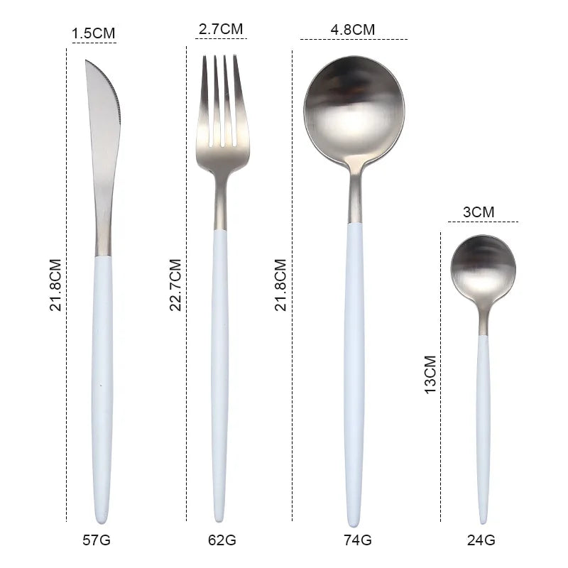 Gold Cutlery Set Forks Knives Spoons 18/10 Stainless Steel Dinnerware Set 1 Pieces Fork Spoon Knife Chopsticks Set Dropshipping