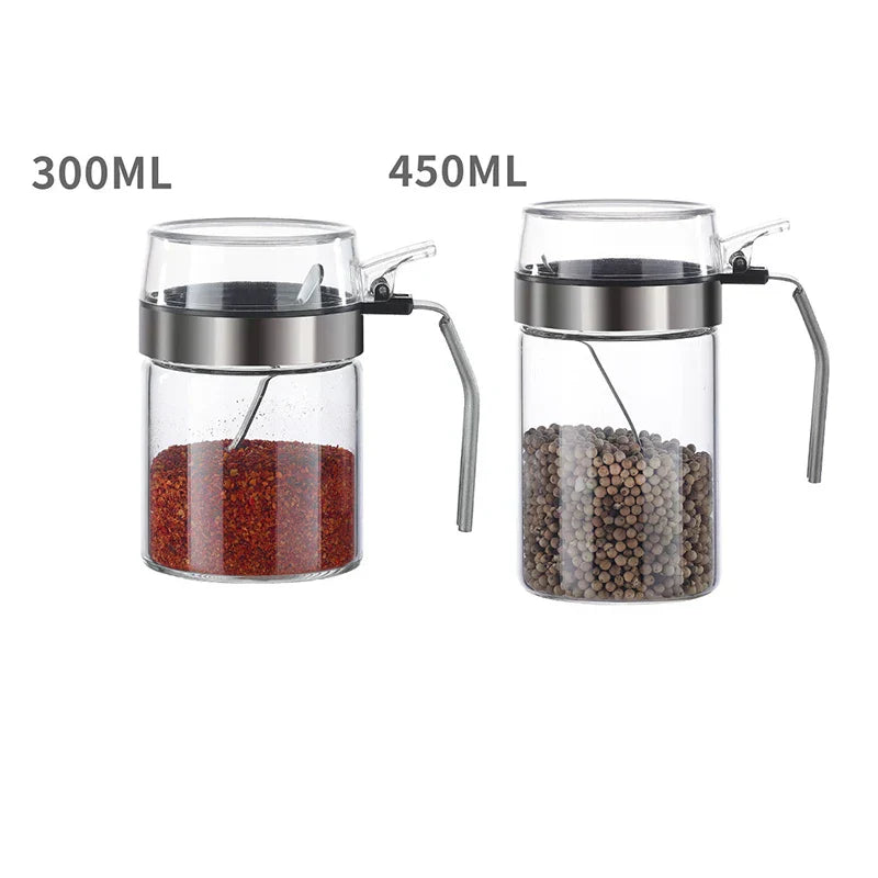 DecorBites™ Glass Seasoning Pot with PP Lid Kitchen Supplies