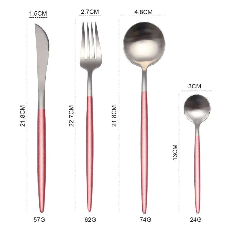 Gold Cutlery Set Forks Knives Spoons 18/10 Stainless Steel Dinnerware Set 1 Pieces Fork Spoon Knife Chopsticks Set Dropshipping