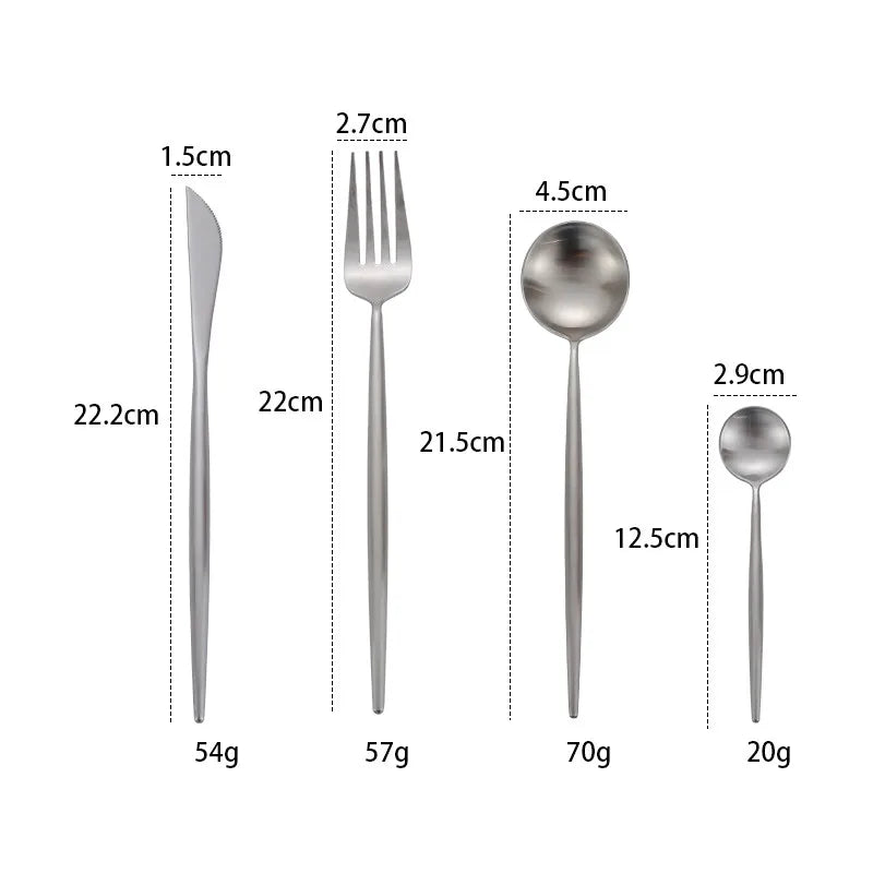 Gold Cutlery Set Forks Knives Spoons 18/10 Stainless Steel Dinnerware Set 1 Pieces Fork Spoon Knife Chopsticks Set Dropshipping