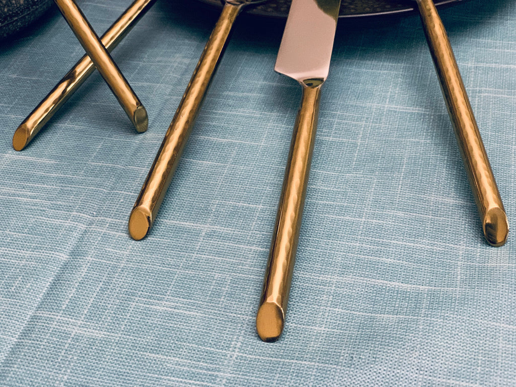 Vibhsa Golden Silverware Flatware Set of 30 Pieces
