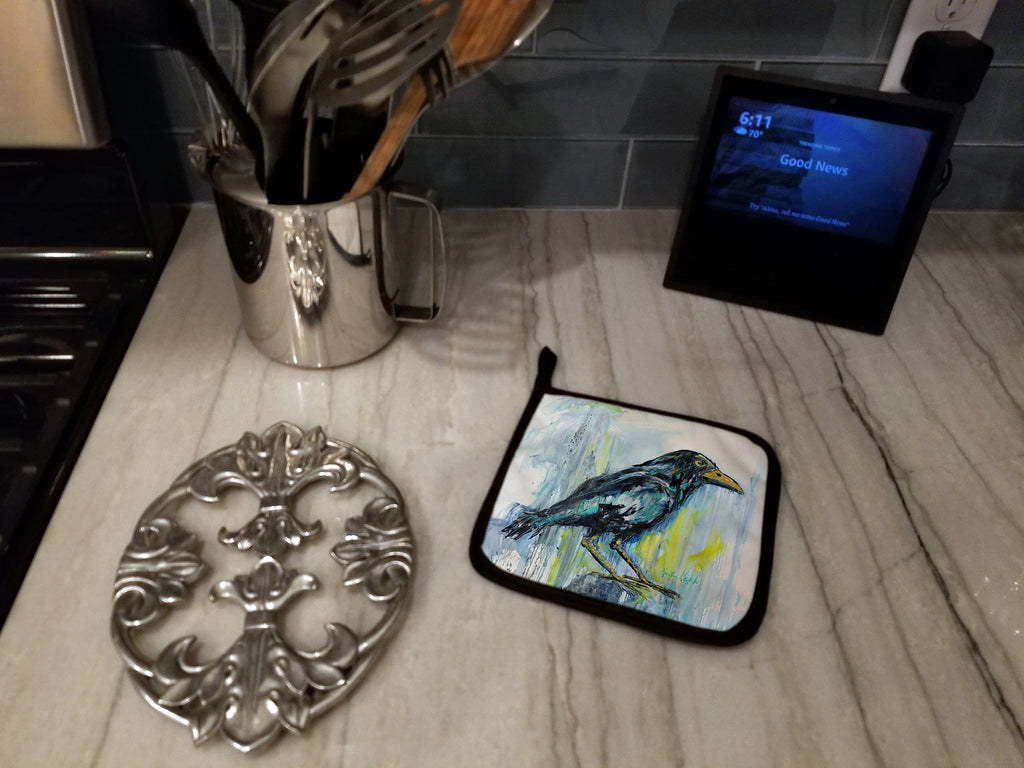 Burnt Corn Crow Pot Holders - Set of 2 Decorative Kitchen Helpers | Made in the USA