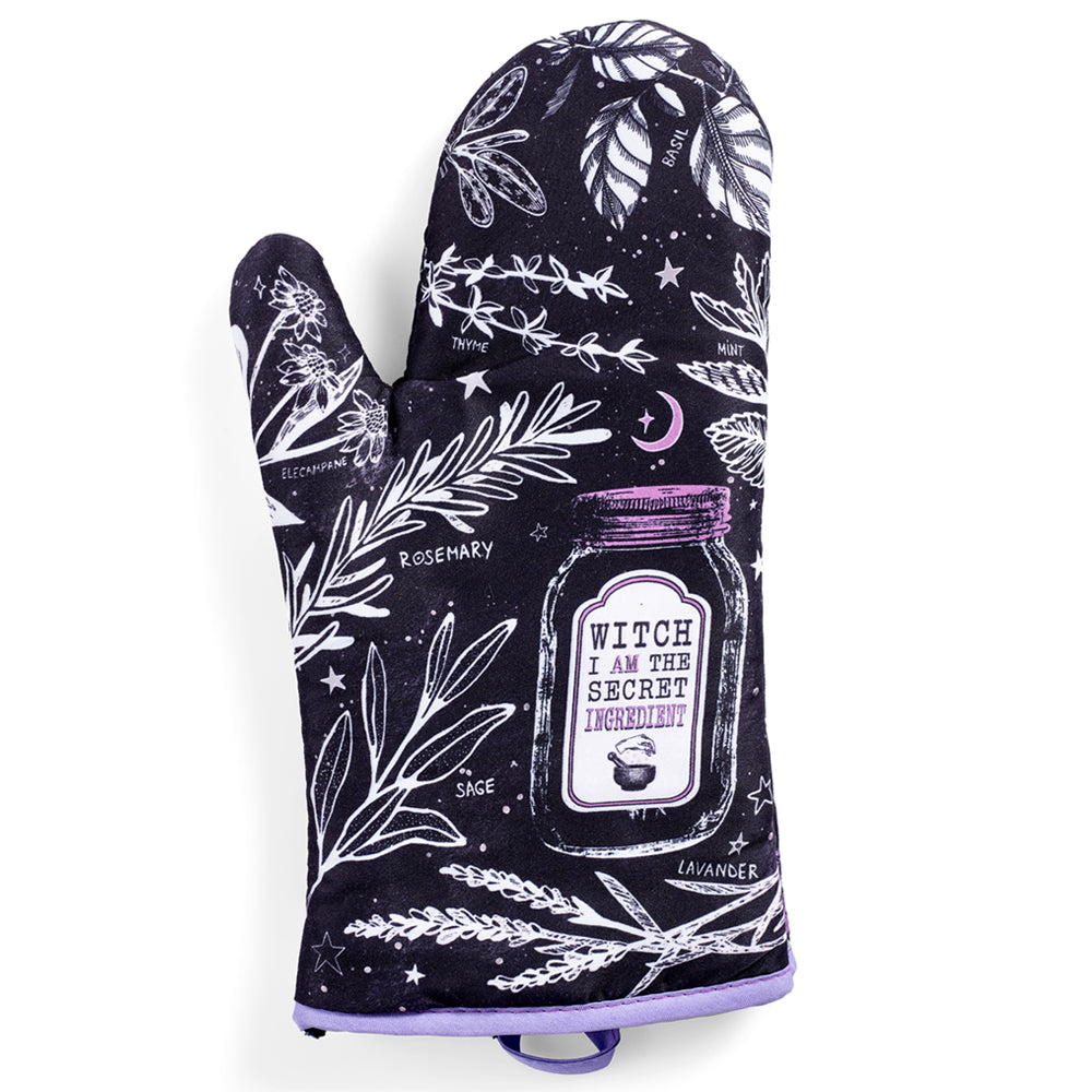 Kitchen Witch Oven Mitt Set – Heat Resistant Baking Gloves