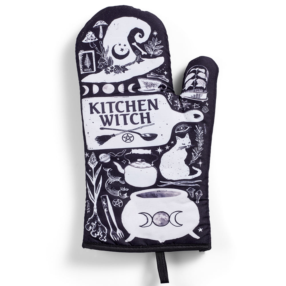 Kitchen Witch Oven Mitt Set – Heat Resistant Baking Gloves