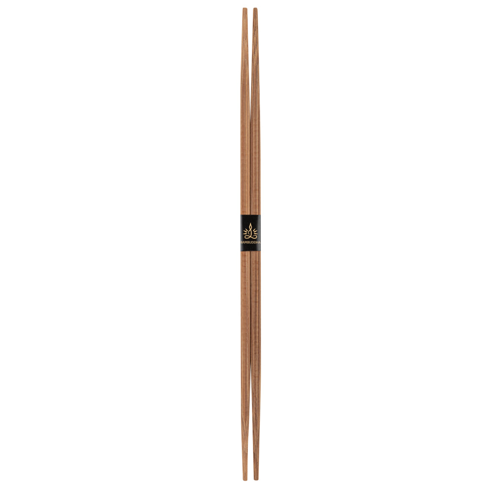 Bambuddha ブラウン竹製輪郭箸 - 紙帯付き - 10 1/4インチ - 1000個入りボックス