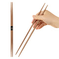 Bambuddha ブラウン竹製輪郭箸 - 紙帯付き - 10 1/4インチ - 1000個入りボックス