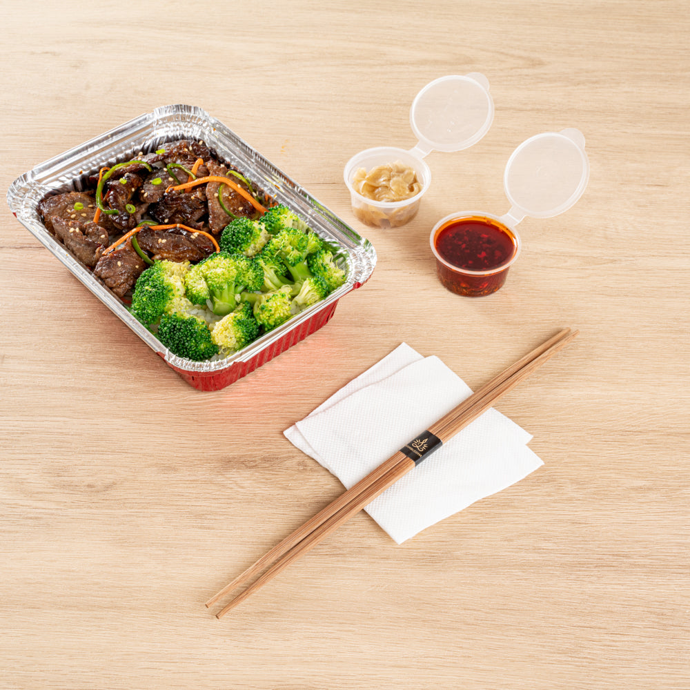 Bambuddha ブラウン竹製輪郭箸 - 紙帯付き - 10 1/4インチ - 1000個入りボックス