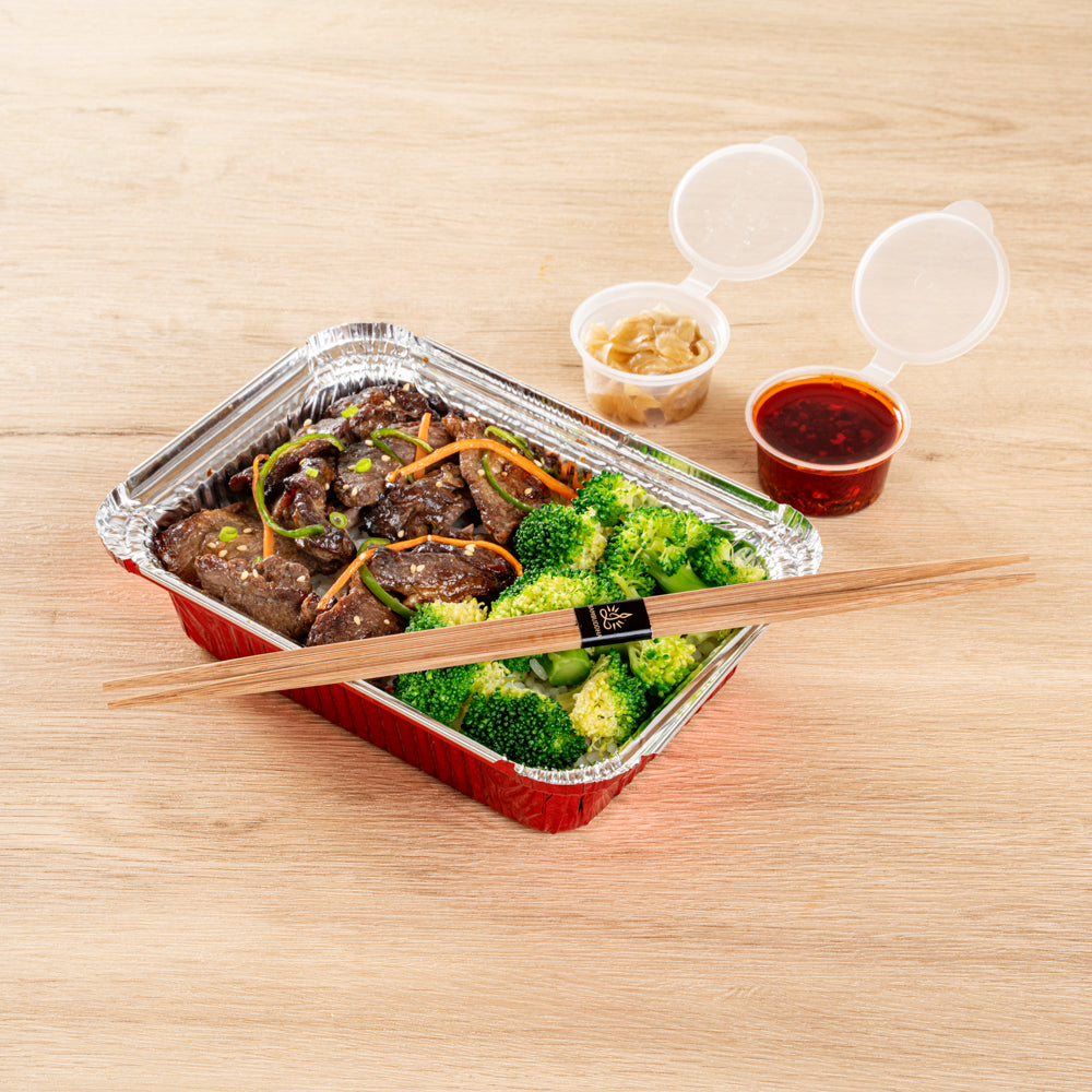 Bambuddha ブラウン竹製輪郭箸 - 紙帯付き - 10 1/4インチ - 1000個入りボックス