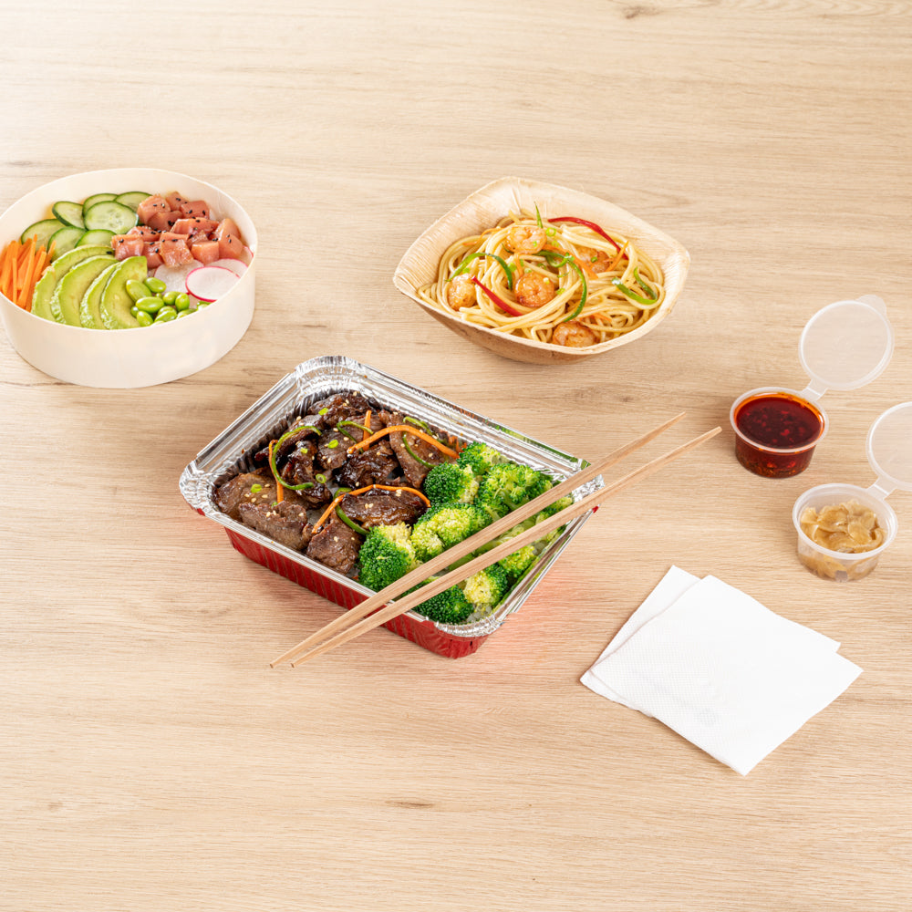 Bambuddha ブラウン竹製輪郭箸 - 紙帯付き - 10 1/4インチ - 1000個入りボックス