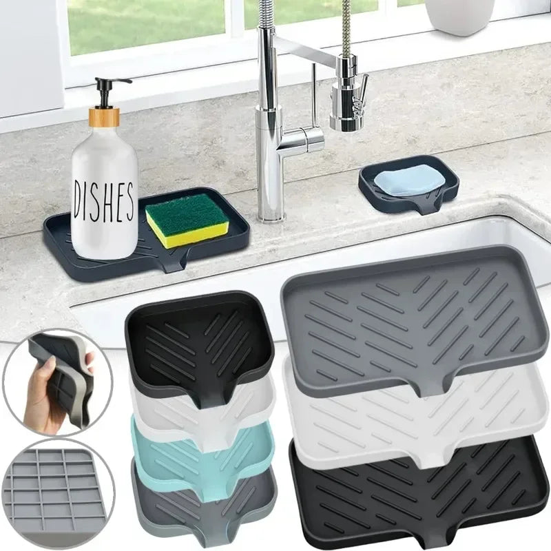 Silicone Self-Draining Sponge & Soap Holder