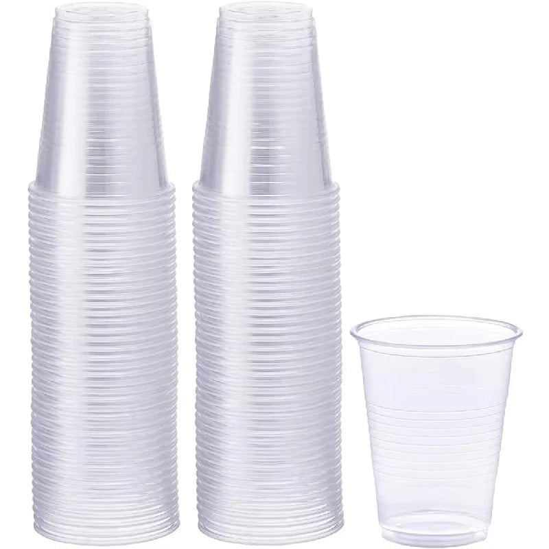 50/100PCS Disposable Transparent Plastic Cups Household  Drinking Cups Fruit Juice Coffee Ice Cream Birthday Wedding Party