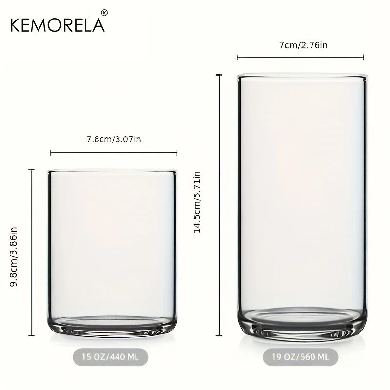 DecorBites BPA-Free Borosilicate Drinking Glasses – Set of 4 or 6