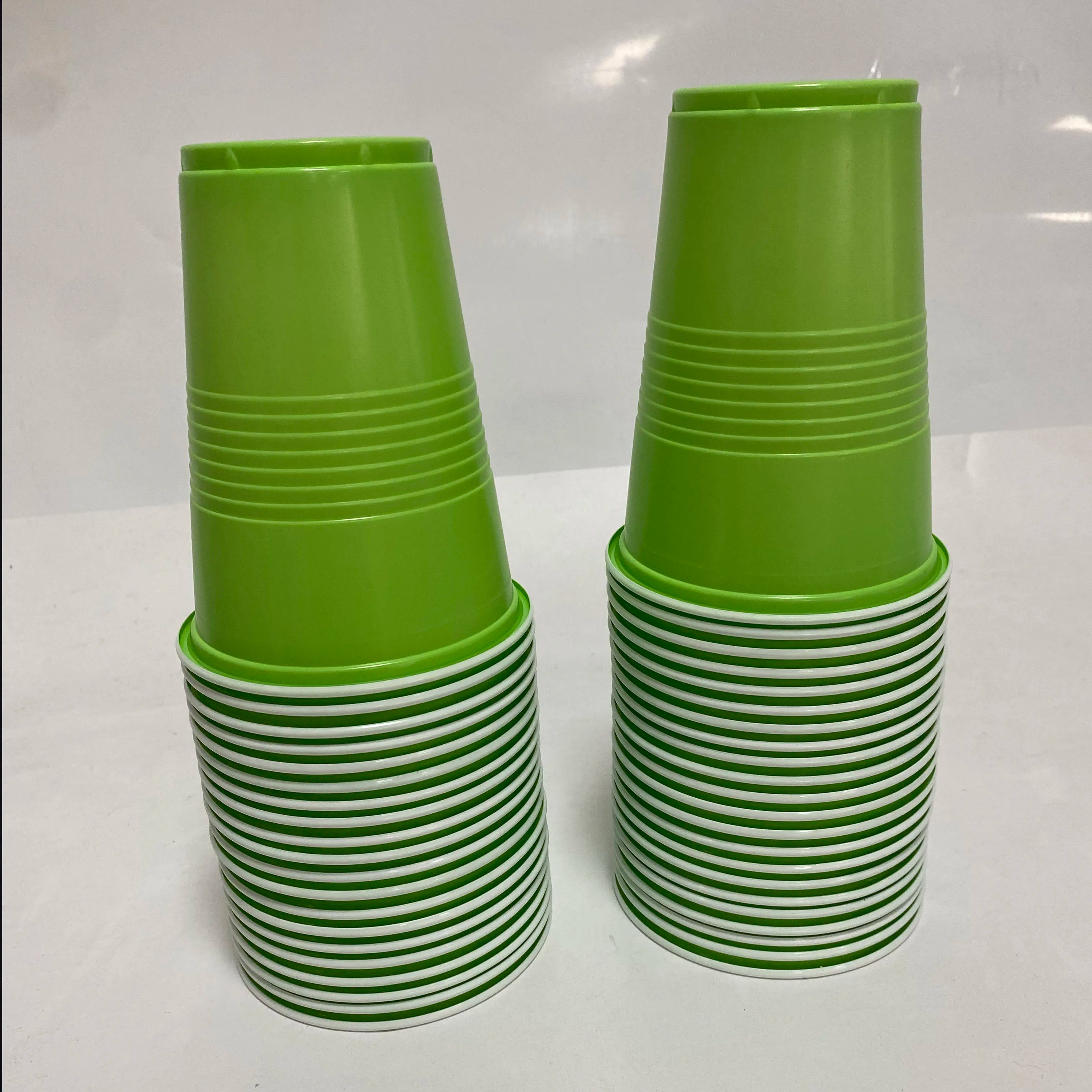 50Pcs Plastic Party Cups 16-Ounce Plastic Water Cups Recyclable Red Blue Cups with Fill Lines for Drinks BBQ Picnic Party