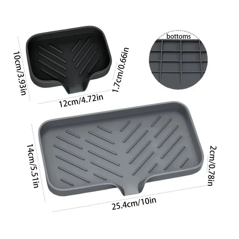 Silicone Self-Draining Sponge & Soap Holder