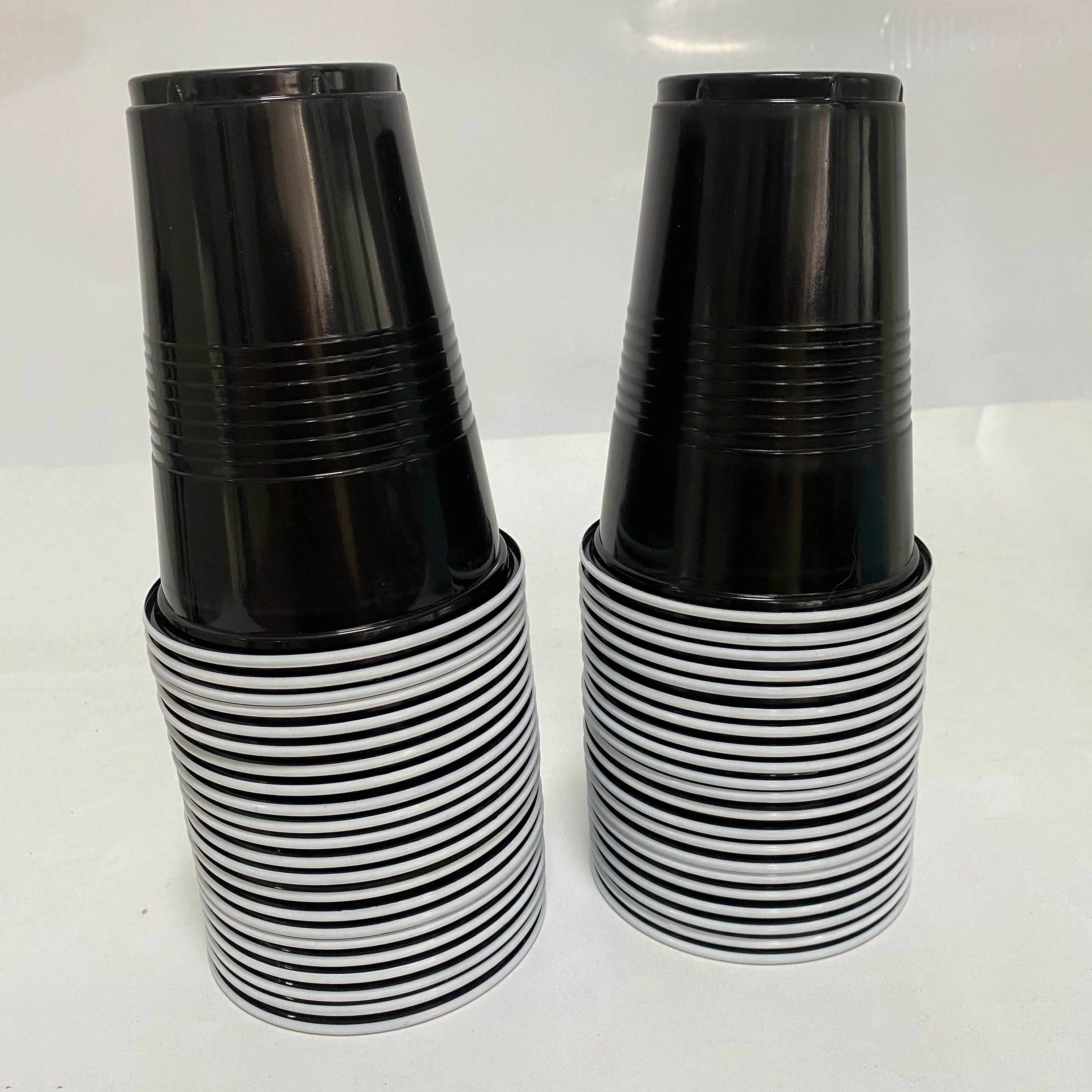 50Pcs Plastic Party Cups 16-Ounce Plastic Water Cups Recyclable Red Blue Cups with Fill Lines for Drinks BBQ Picnic Party