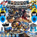 Transformers Birthday Party Supplies,114pcs Transformers Birthday Party Tableware-Transformers Plates Tablecloths Banners etc