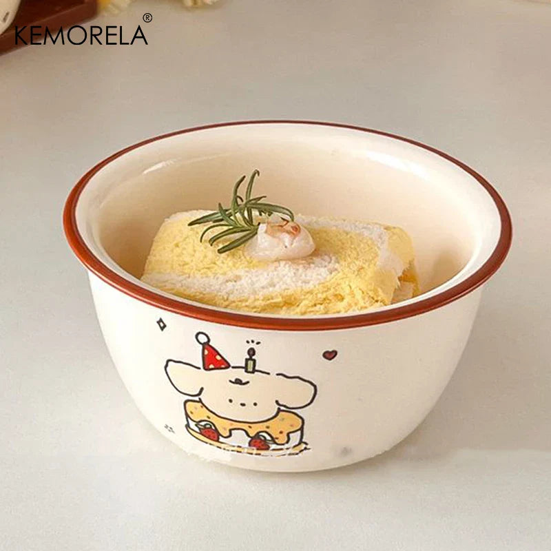 DecorBites Carton Ceramic Soup Bowl – Microwave & Dishwasher Safe
