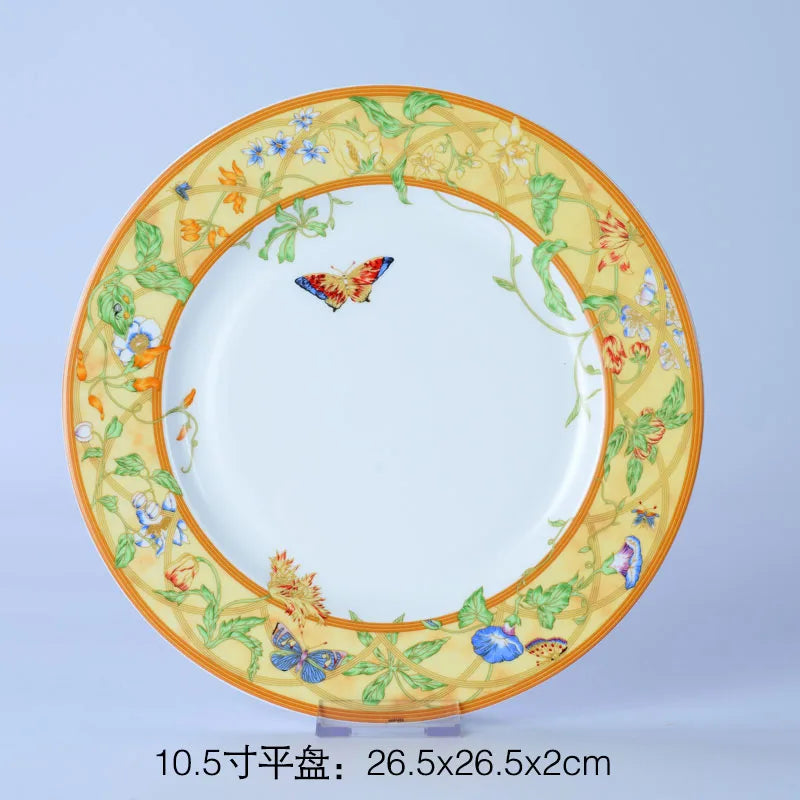 DecorBites™ Knochenporzellan-Geschirrset: Teller, Teetasse, Untertasse, Tablett, Kaffeegeschirr, Küchen-Esszimmer