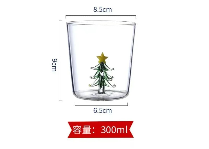 DecorBites 3D Christmas Tree Wine Glass – 300ml Holiday Gift