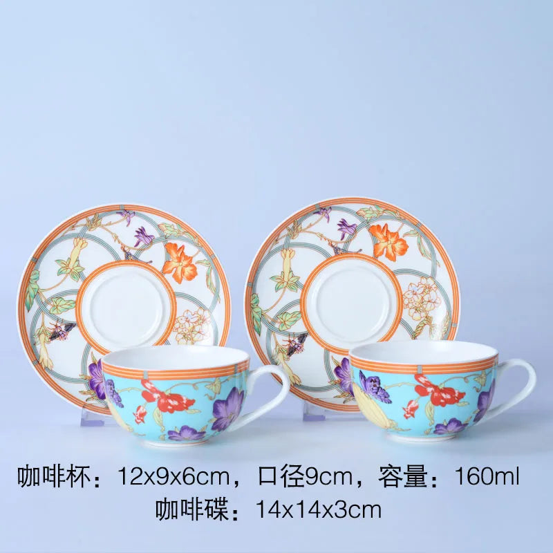 DecorBites Bone China Dinnerware Set – Plate, Tea Cup, Saucer & Tray