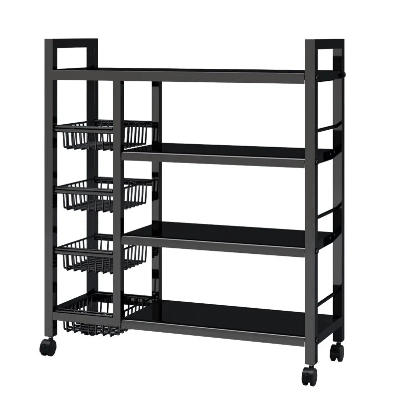 Rack Movable Snack & Grocery Holder Bathroom Storage Solution Multi-Tier Kitchen Storage Shelf Freestanding Vegetable Organizer