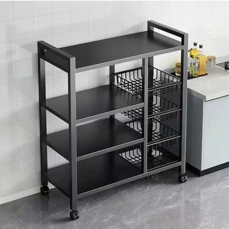 Rack Movable Snack & Grocery Holder Bathroom Storage Solution Multi-Tier Kitchen Storage Shelf Freestanding Vegetable Organizer
