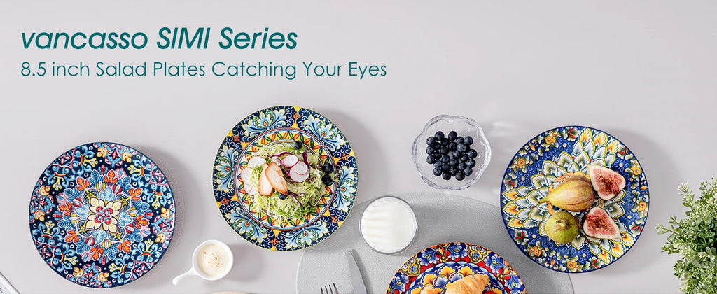 vancasso 6/12 Piece Porcelain Dinner Plates Crockery Breakfast Plate Set Scratch Resistant Flat Plates Dinnerware Set for 6