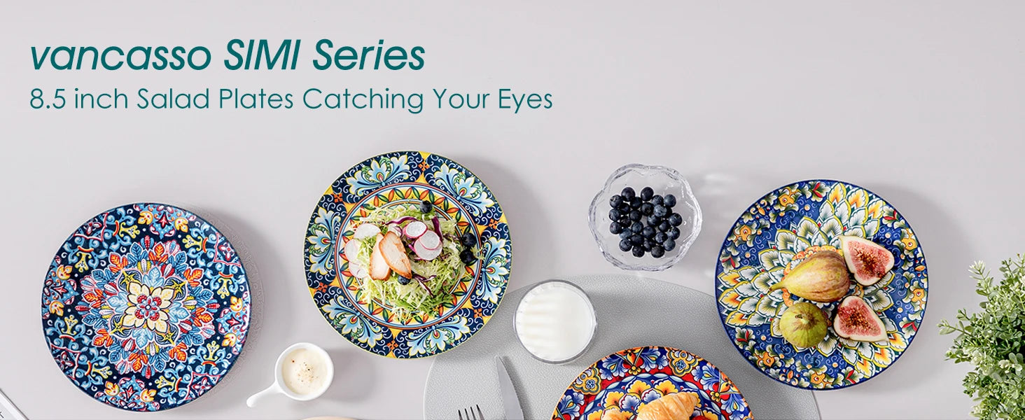 vancasso 6/12 Piece Porcelain Dinner Plates Crockery Breakfast Plate Set Scratch Resistant Flat Plates Dinnerware Set for 6