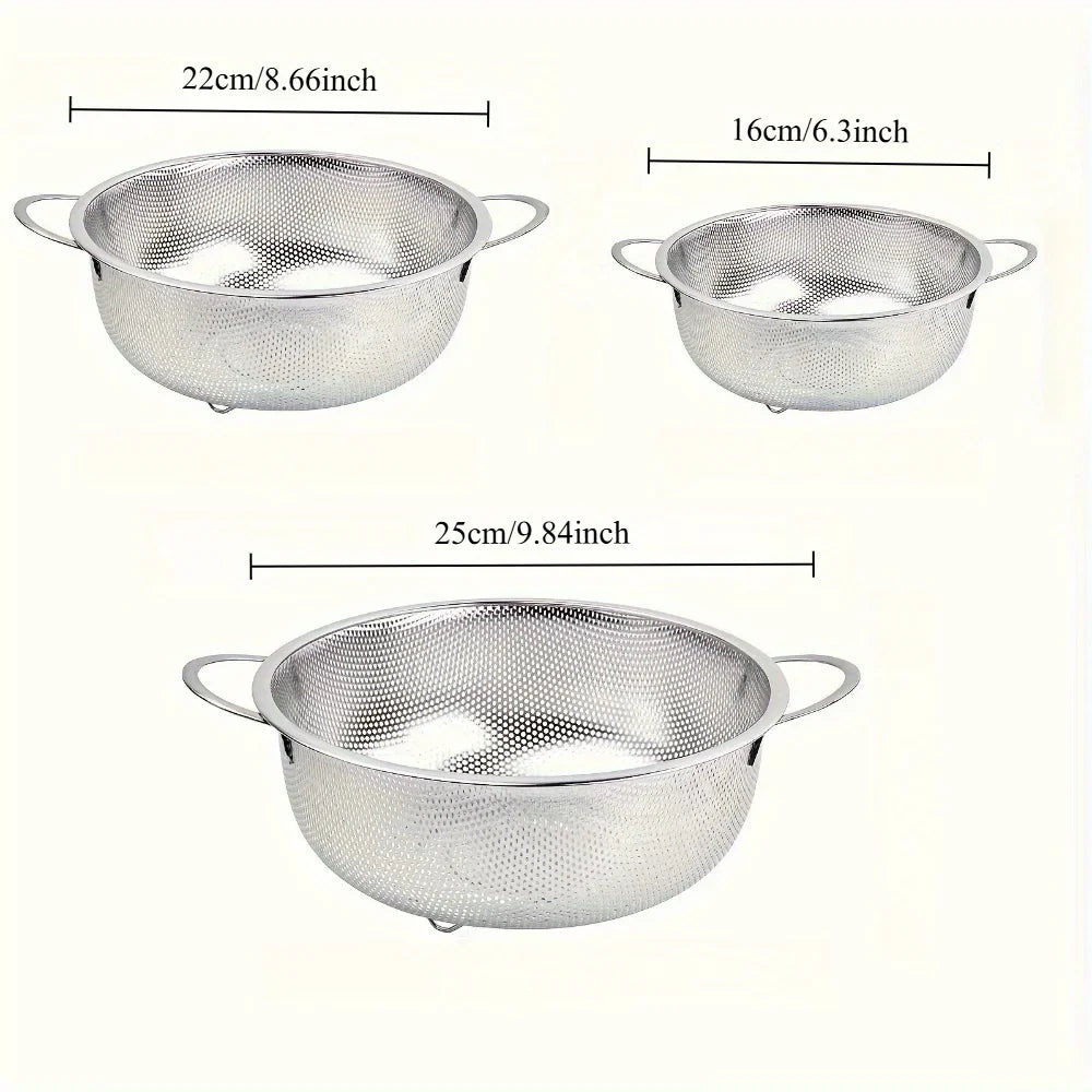 Stainless Steel Colander Basket – Fruit & Vegetable Wash Strainer