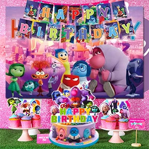 Inside Out Birthday Decorations,98pcs Inside Out Party Supplies&Tableware-Plates Banner Balloon etc Inside Out Party Decorations