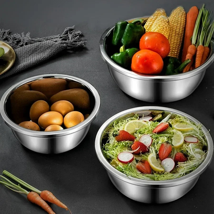 Scaled Mixing Bowl Stainless Steel Whisking Bowl For Knead Dough Salad Cooking Baking Container Kitchen Supplies