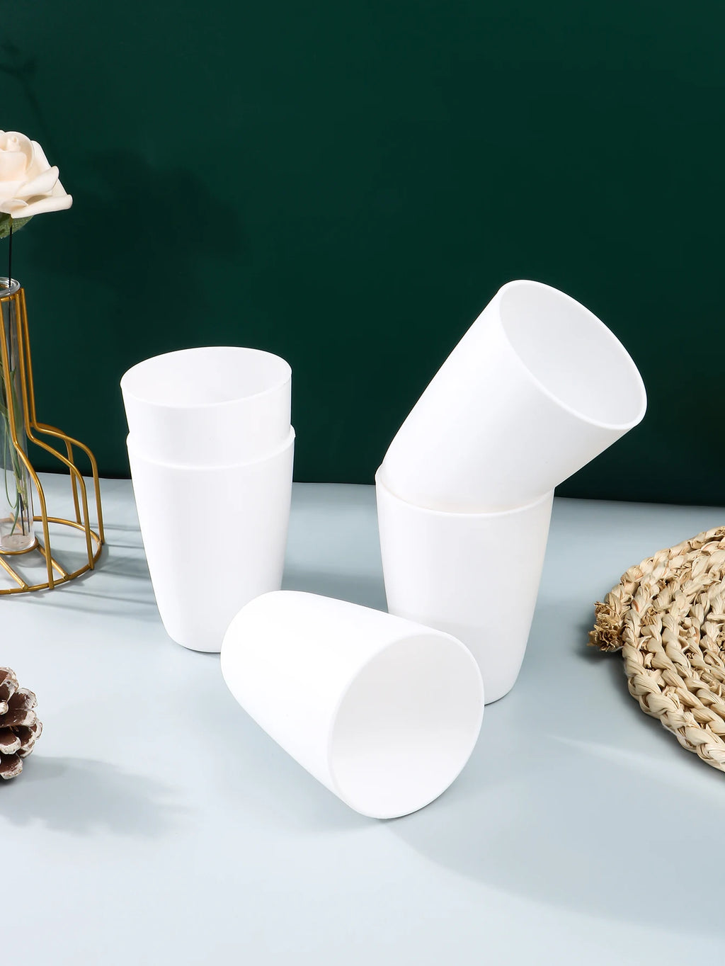 2/4/6pcs Reusable plastic cups Suitable for home kitchens office workers school picnics camping RV drinks milk tea