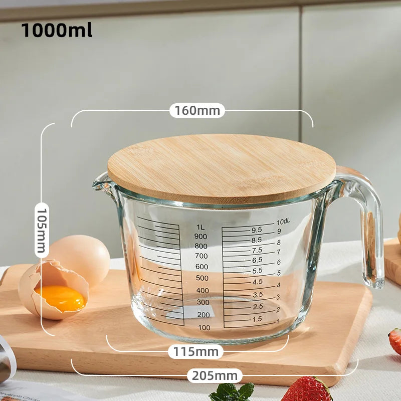 DecorBites Borosilicate Glass Measuring Cup Jug – Large Capacity