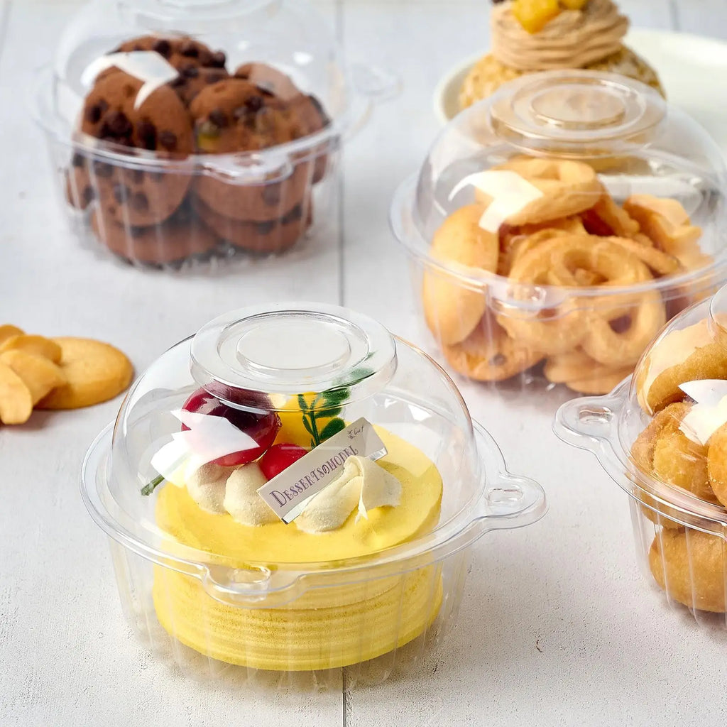 100pcs Disposable Plastic Dessert Cups With Lid for Pudding Cake Jelly Ice Cream Bowls Cups Home Parties Takeout Food Container